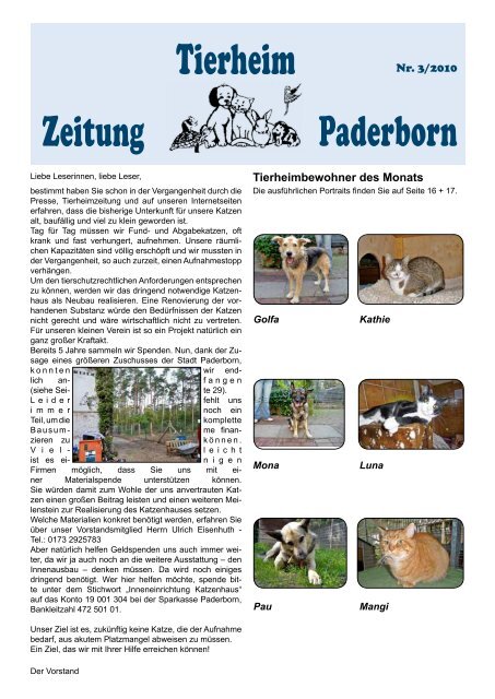 Im Netzwerk Der Jager Tierheim Paderborn