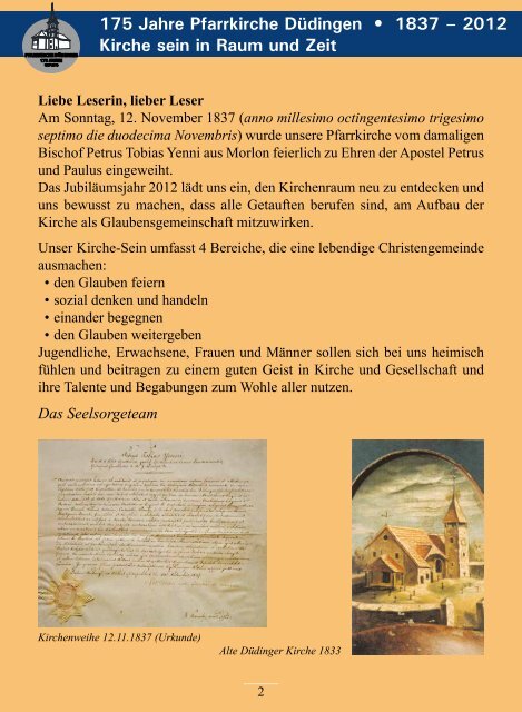 Mittelteil 175 Jahre Pfarrkirche - Pfarrei DÃ¼dingen