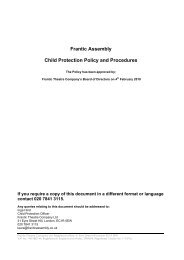 Frantic Assembly Child Protection Policy and Procedures