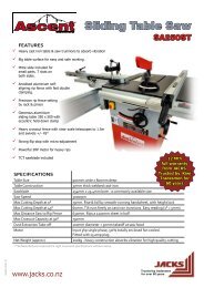 Ascent Sliding Table Saw - Jacks