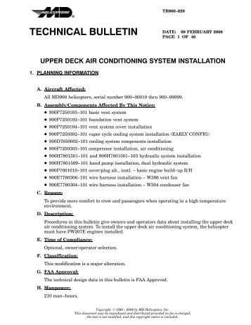 TECHNICAL BULLETIN - MD Helicopters