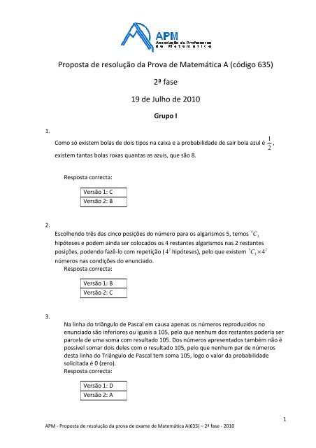 Proposta De Resolução Matemática Absolutamente 0551