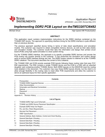 Implementing DDR2 PCB Layout on the ... - Texas Instruments