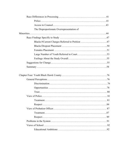 The Disproportionate Overrepresentation of Minority Youth in ...