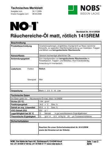 RÃ¤uchereiche-Oel matt rÃ¶tlich eingefÃ¤rbt N1415REM deutsch