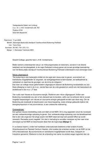 Reactie SML voorkeurstracÃ© Buitenring Parkstad - Milieufederatie ...