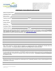 Temporary Food Service Application - Vancouver Coastal Health