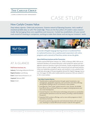 CASE STUDY - The Carlyle Group