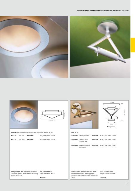 Wohnraumleuchten | Luminaires d'intérieur