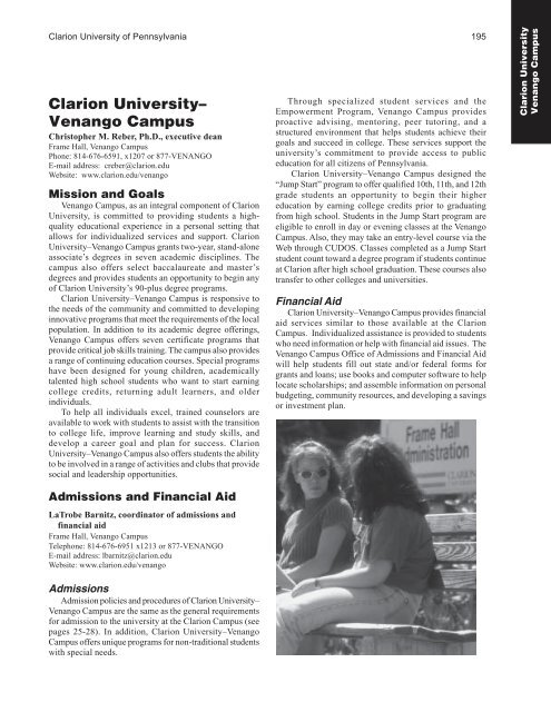 Undergraduate - Clarion University