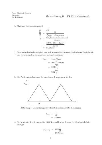 Musterlösung 6 FS 2012 Mechatronik - Power Electronics Systems ...