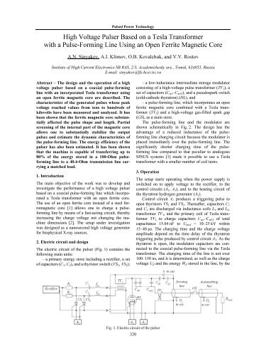 High Voltage Pulser Based on a Tesla Transformer with a Pulse ...