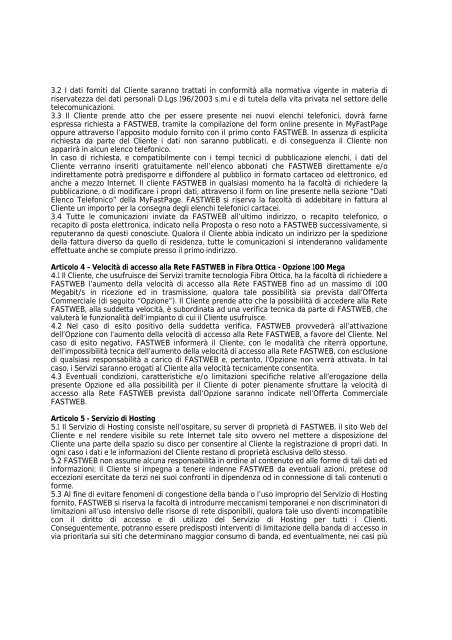 CONDIZIONI GENERALI DI CONTRATTO PICCOLE E ... - Fastweb