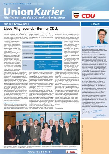 Unionkurier - CDU-Kreisverband Bonn