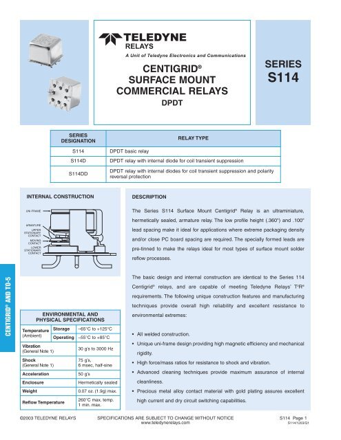 S114D-12 - Teledyne Relays