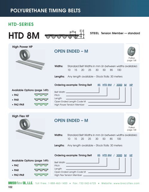 Polyurethane Timing Belts - BRECOflex CO., LLC