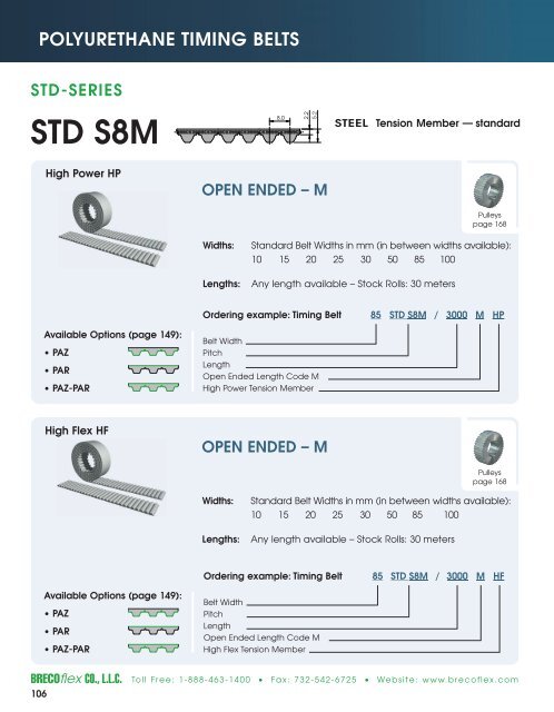 Polyurethane Timing Belts - BRECOflex CO., LLC