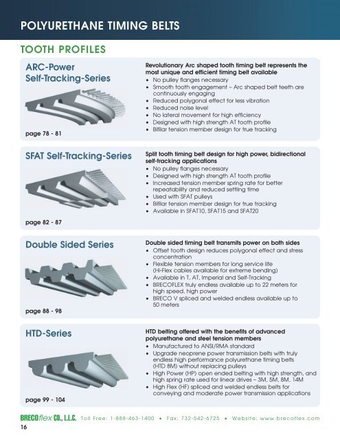 Polyurethane Timing Belts - BRECOflex CO., LLC