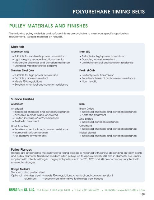 Polyurethane Timing Belts - BRECOflex CO., LLC