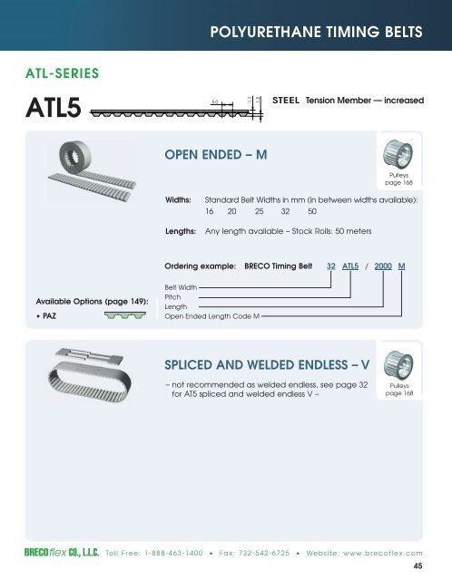 Polyurethane Timing Belts - BRECOflex CO., LLC