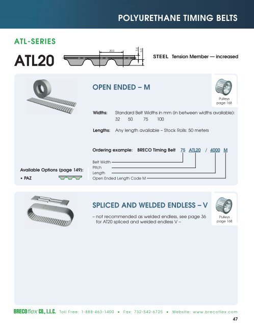 Polyurethane Timing Belts - BRECOflex CO., LLC