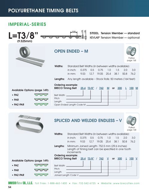 Polyurethane Timing Belts - BRECOflex CO., LLC