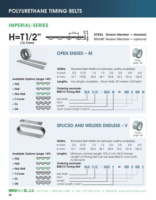 Polyurethane Timing Belts - BRECOflex CO., LLC