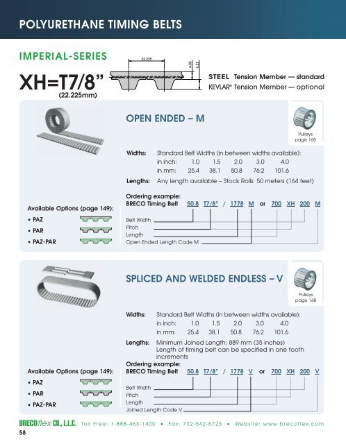 Polyurethane Timing Belts - BRECOflex CO., LLC