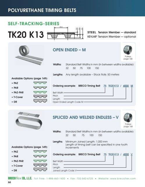 Polyurethane Timing Belts - BRECOflex CO., LLC