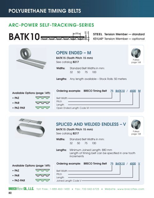 Polyurethane Timing Belts - BRECOflex CO., LLC