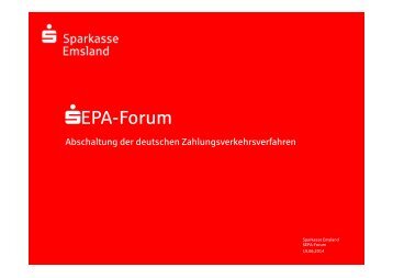 SEPA-Forum - Sparkasse Emsland