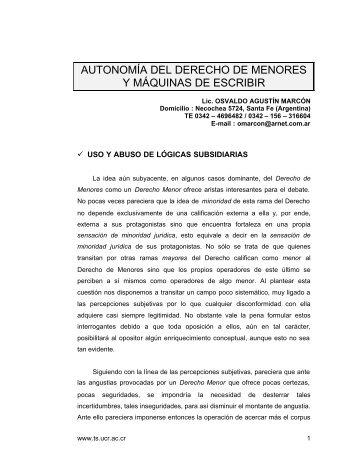 autonomÃ­a del derecho de menores y mÃ¡quinas de escribir