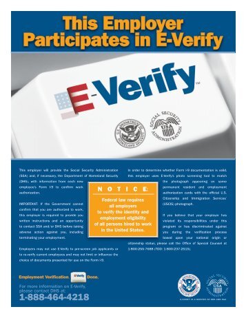 E-Verify Participation Poster English Version
