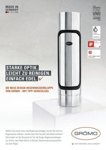 Design-Regenwasserklappe Endverbraucher - GrÃ¶mo