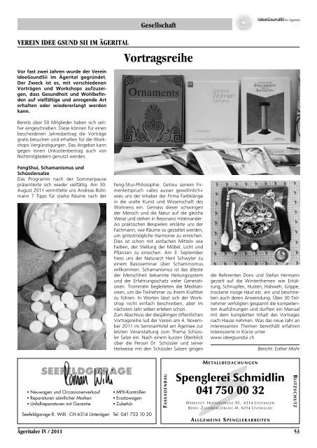 175 Jahre Gewerbeverein Ägerital - Fromyprint