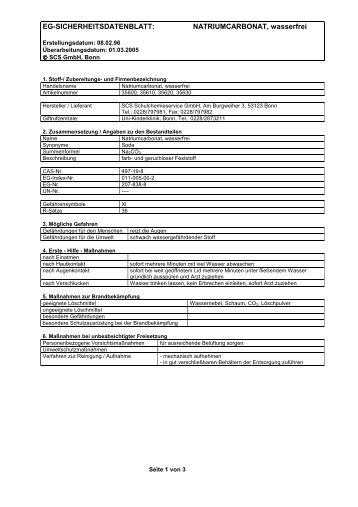 NATRIUMCARBONAT, wasserfrei - MBM Lehrmittel