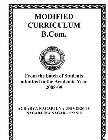 B.Com. - Acharya Nagarjuna University
