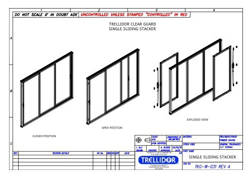 single sliding stacker trellidor clear guard single sliding stacker