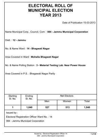 Material Testing Lab. Bhagwati Nagar - Jammu Municipal Corporation