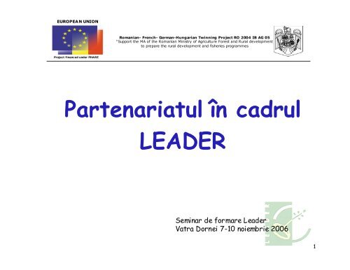 Partenariatul Ã®n cadrul LEADER - MADR