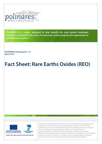Fact Sheet: Rare Earths Oxides (REO) - POLINARES