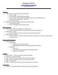 My Resume - Towson University