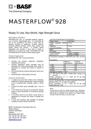 Masterflow 928 TDS - Arcon Supplies