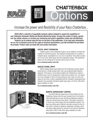 Increase the power and flexibility of your Raco ... - RACOman.com