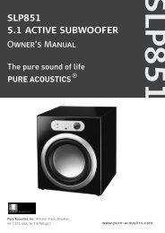 SLP851 5.1 ACTIVE SUBWOOFER - Pure Acoustics, Inc.