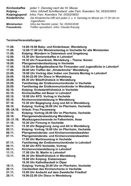 Pfarr â Nachrichten - Heilig Geist Braunschweig