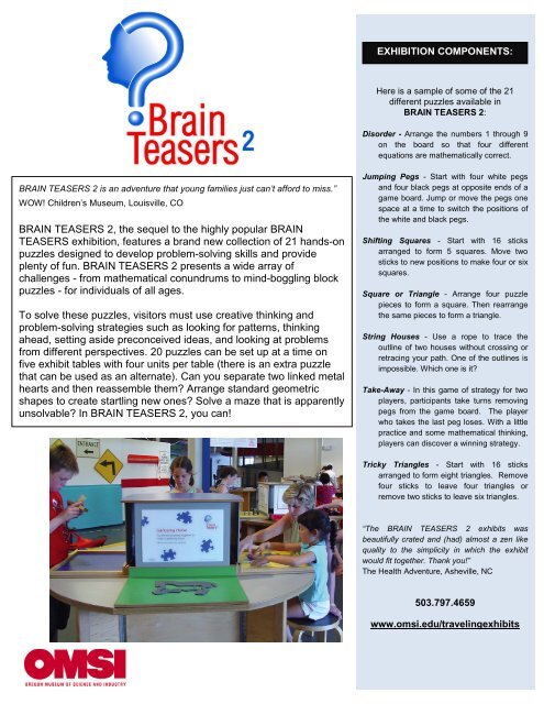 Brain Teasers 2 Fact Sheet - OMSI