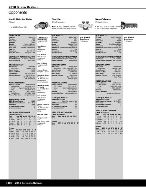 Pages 1-92 - Creighton University Bluejays