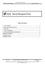 Records Management Policy - Unitec Policies and Procedures