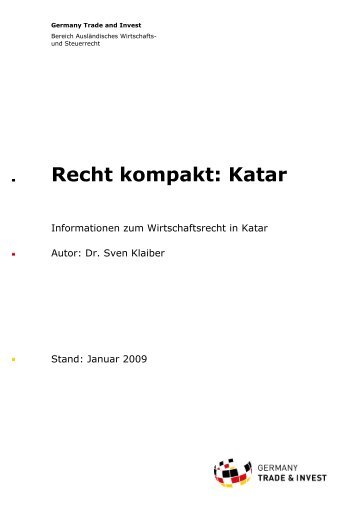 Recht kompakt Katar von Germany Trade and Invest - gepa2
